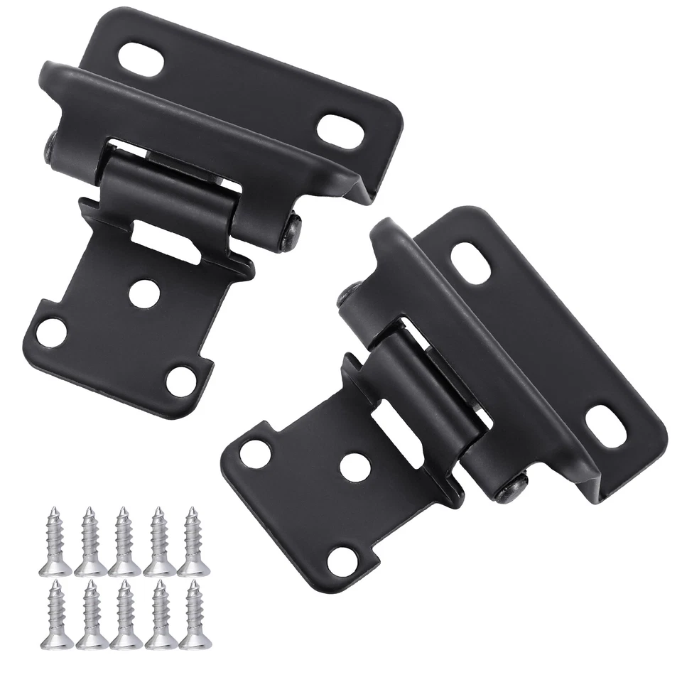 Lote de bisagras de gabinete de cocina semiparciales superpuestas de 1/2" cierre automático Foto 3 de 4