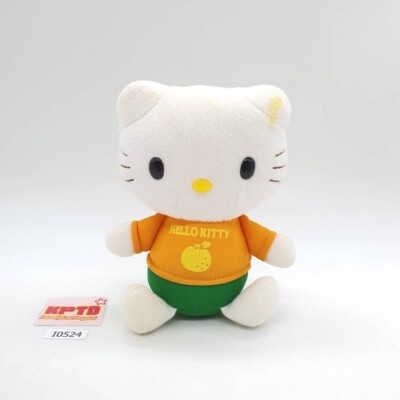 Hello Kitty I524 Sanrio Smiles 2006 Orange Plush 6'' Stuffed Toy Doll Japan