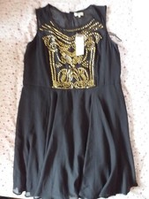 Papaya Size 18 Black Stud Detail Dress Fully Lined