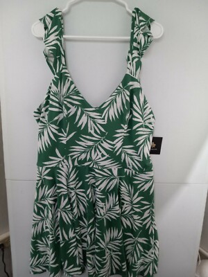 Furtune +Ivy 2XL Olive/White Tropical Freda Brushed Knit Dress NWT Sttich Fix 
