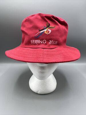 Beijing 2008 Olympics Bucket Hat Unisex Unbranded Red One Size Fits All New