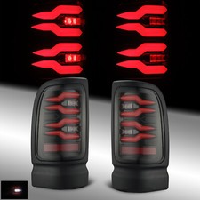 Fit 1994-2002 Dodge Ram 1500 2500 3500 Luxx-series Led Tail Lights Black Red