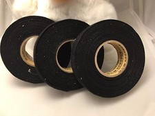 3 Rolls 19mm x 15m Adhesive Cloth Fabric Tape for Cable Looms Wiring Harness