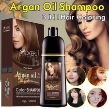 500ML Light Brown Herbal Permanent Natural Hair Dye Colour Shampoo For Men&Women