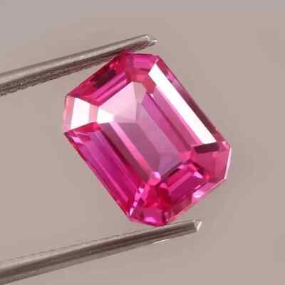 16 Ct Natural Pink Sapphire Emerald Cut Certified Loose Rare Faceted Gemstone