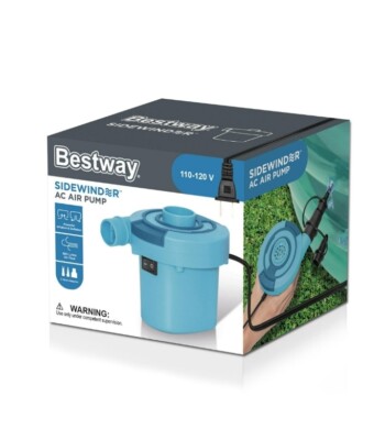 Bestway Sidewinder AC 110-120V Electric Air Pump W/3 Valve Adapters #62167E [G4]
