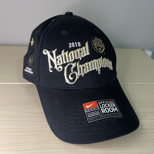 LSU Tigers 2019 National Champions Nike Locker Room Hat Cap Black Fleur de Lis