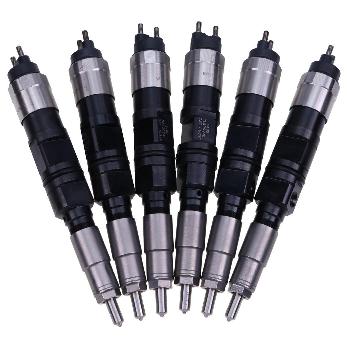 6Pcs Fuel Injector RE520333 RE520240 forJohn Deere 6.8L 6068 6520 6620 7220 7320