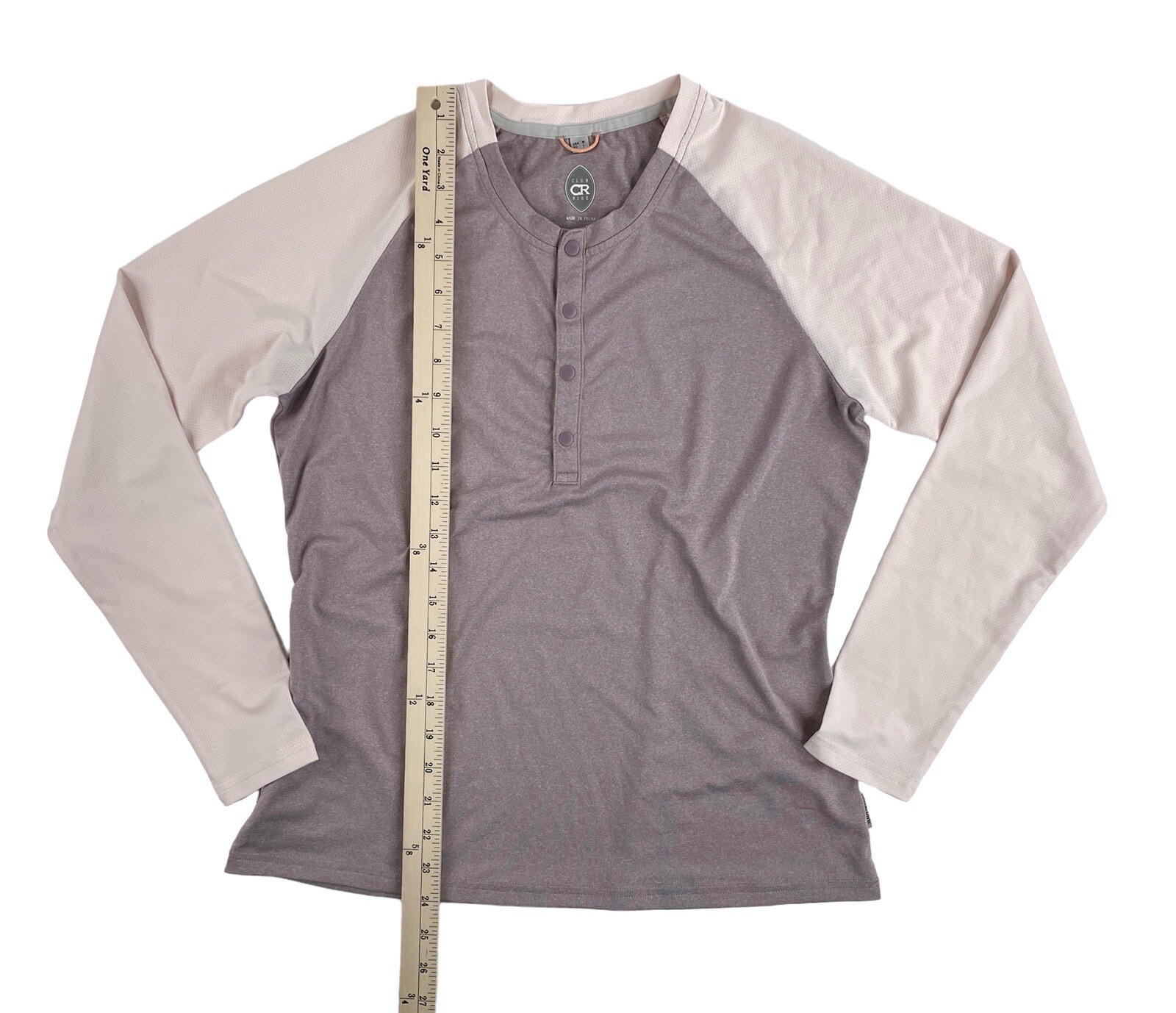 Club Ride Long Sleeve Snap Henley Cycling Shirt Purple Pink Women's Size Medium