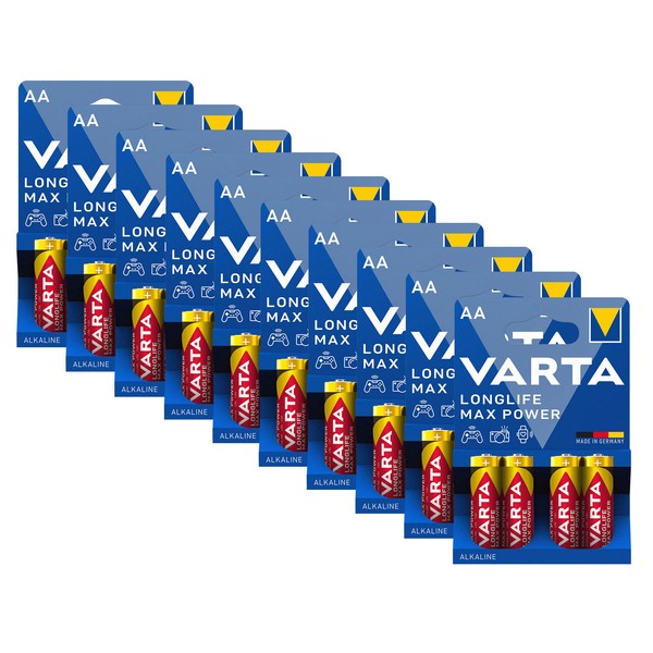 10X Varta Longlife Max Power Batterien Aa Mignon LR6 1,5V Batterie 4Er Blister-image