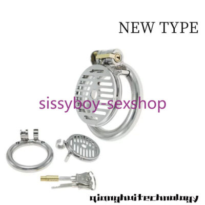 New Flat Chastity Lock Plain Skeleton Device Binding Cage Sissy Abstinence