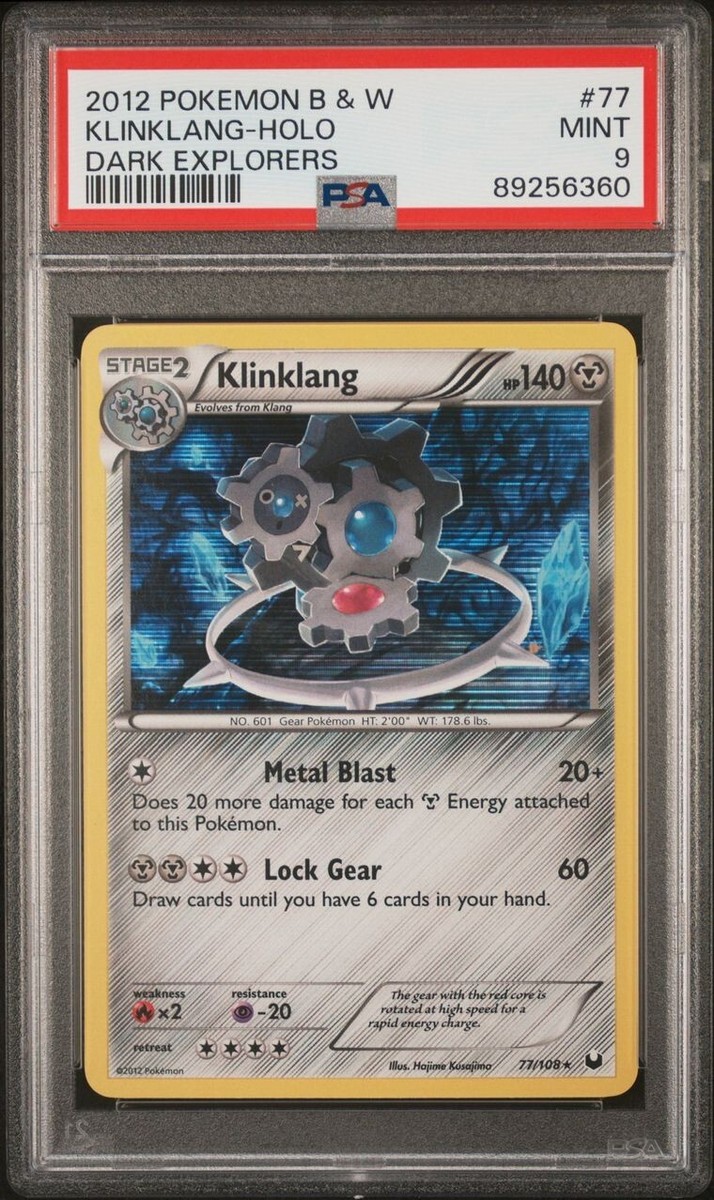 PSA 9 MINT Klinklang Holo 77/108 Black & White Dark Explorers Rare