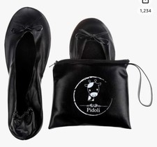 NEW, Pidoli Ballet Flats Shoes W/pouch Size 8. Black