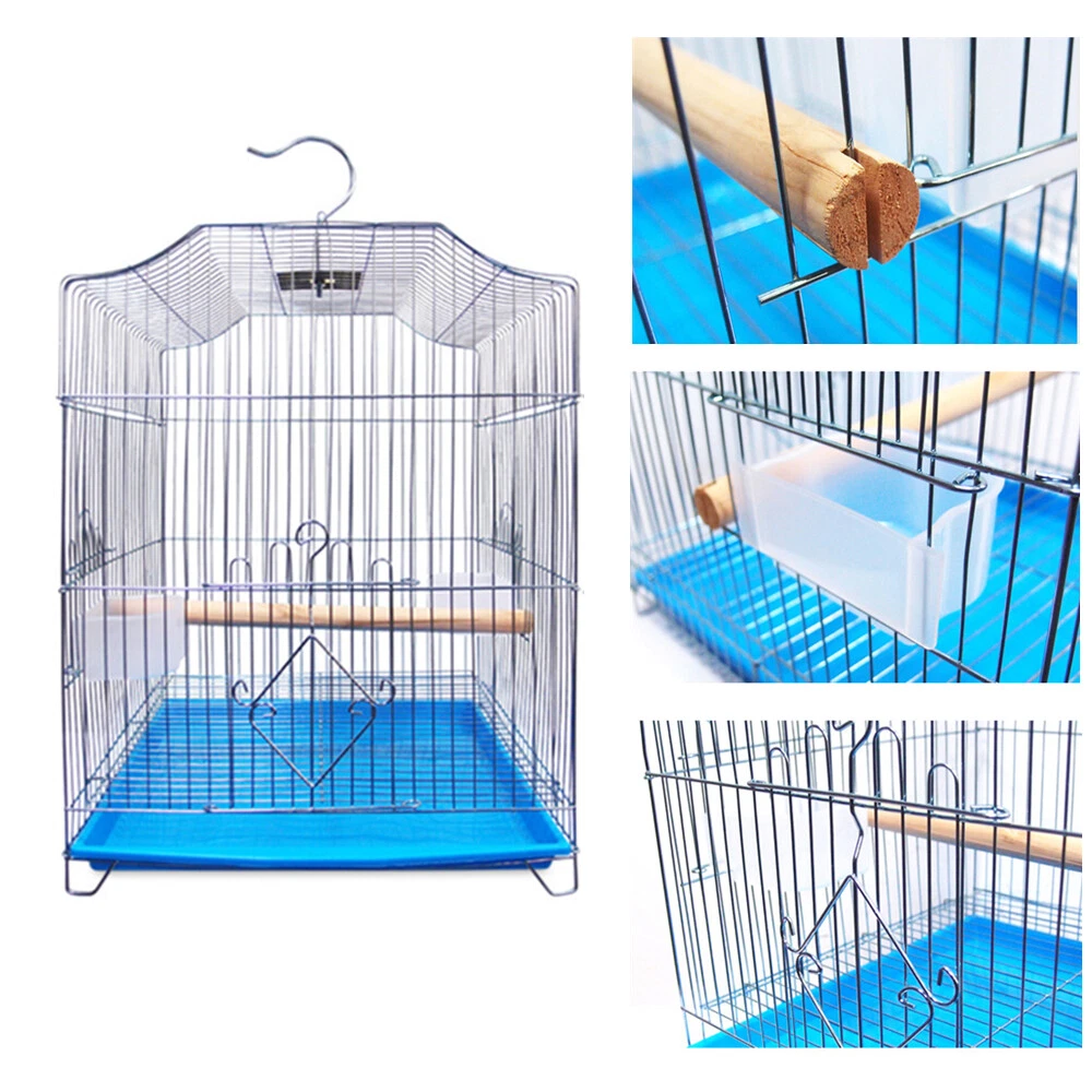 Hanging Metal Bird Cage with Bracket Kit and Feeder Parrot Canary Bird House
Opens in a new window o