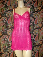 XXI Pink Sheer Body Hugging Knit Empire Babydoll Mini Nighty XS-S 