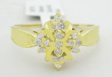 GENUINE 0.24 Cts DIAMOND COCKTAIL RING 10K GOLD - Free Certificate Appraisal