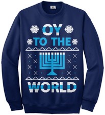 Oy To The World Hanukkah Youth Sweatshirt Jewish Holiday Gift