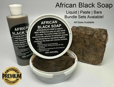 Raw African Black Soap, Liquid, Paste - 100 Pure Organic Natural Ghana ALL SIZE