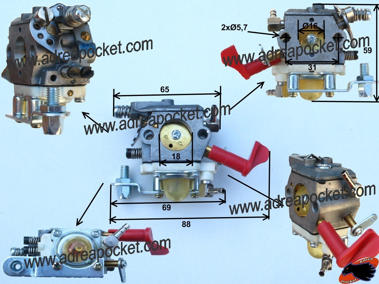 Carburateur 16mm à dépression haute précision pour accélération fluide de pocket bike