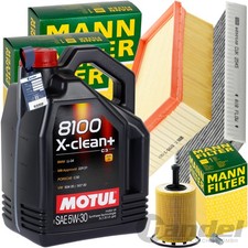 MANN INSPEKTIONSPAKET+5L MOTUL 8100 5W-30 ÖL passend für VW POLO 9N SEAT IBIZA 3
