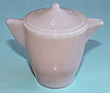 Akro Agate Small Pink Luster Interior Panel Teapot With Lid