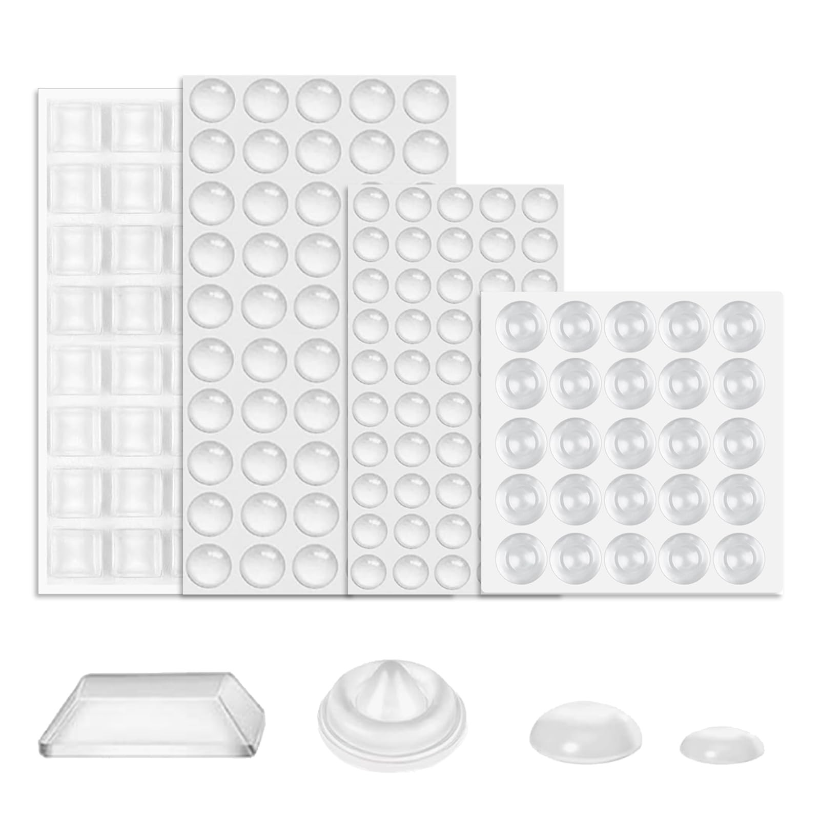 165 Pieces Silicone Bumpers Adhesive Buffer Pads Clear Cupboard Door Stops Pads