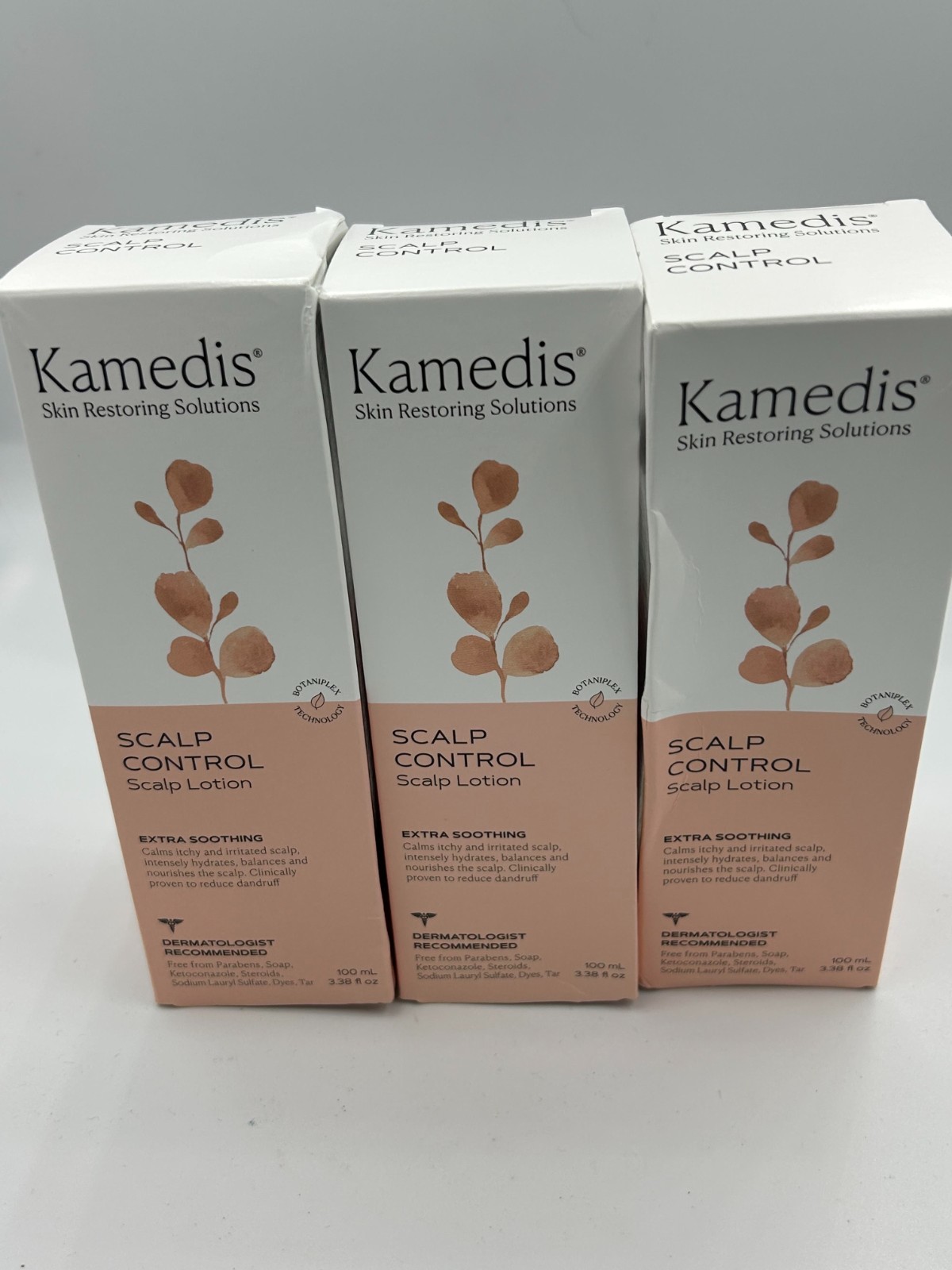 3 KAMEDIS Scalp Control Extra Soothing Lotion Dry & Itchy Scalp 3.38 FL oz. NEW