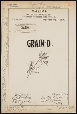 Photo:Orator F Woodward Grain-O Coffee Substitute Trade Mark 1890s Patent
