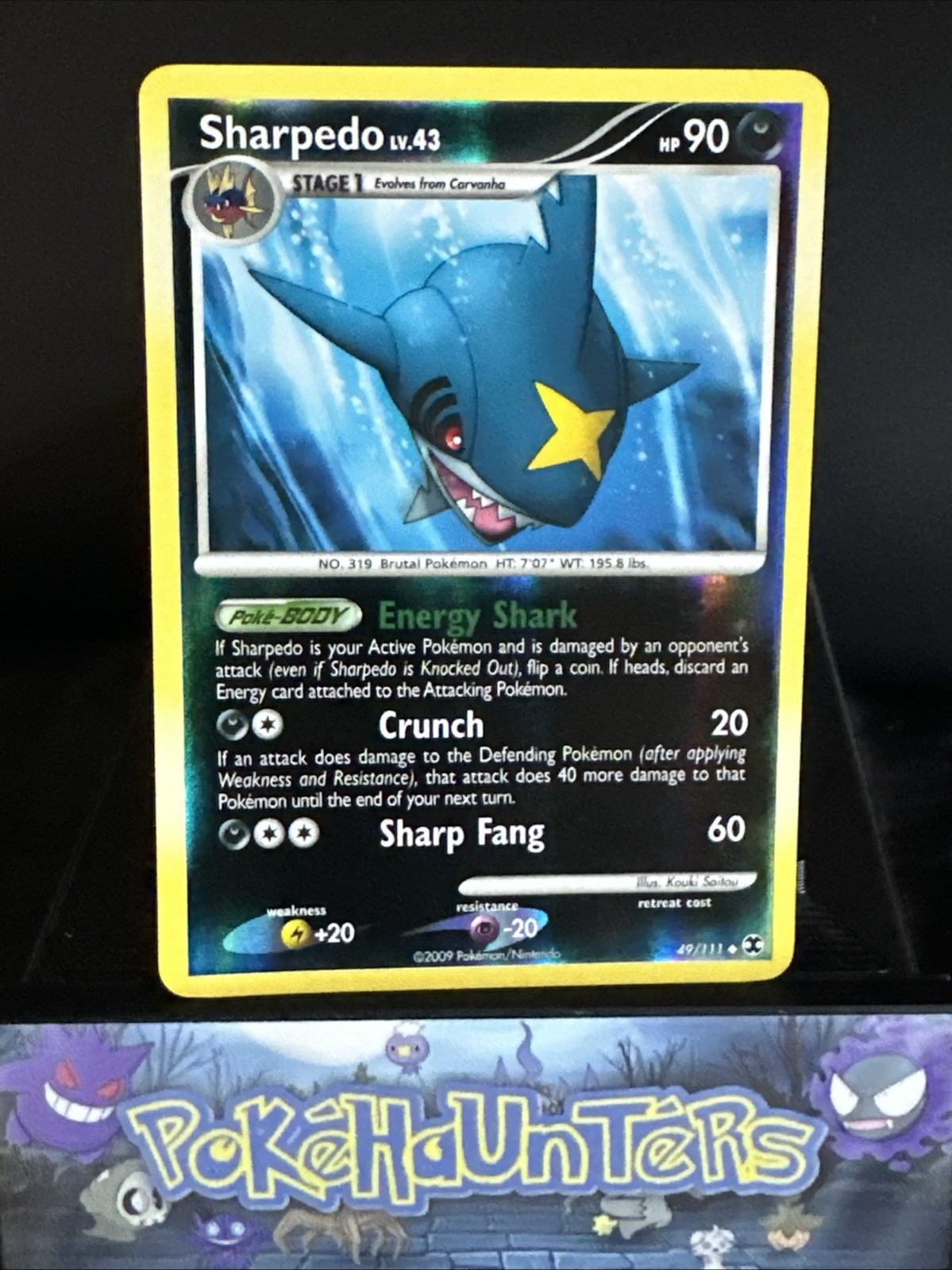 Pokemon Card Sharpedo 49/111 Platinum Rising Rivals Reverse Holo Rare Near Mint