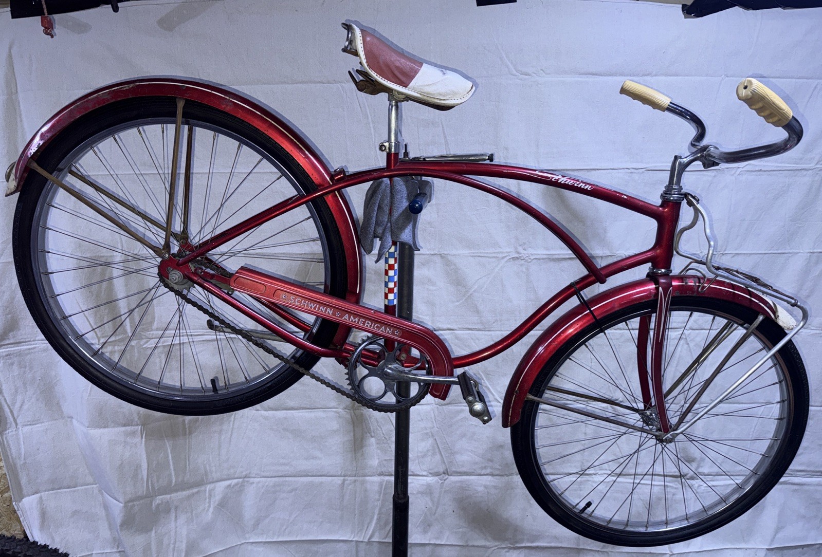 (Used) VINTAGE 1958 SCHWINN American 26” Opalescent Red Nice Corvette, Panther, Jaguar (249.00 USD)