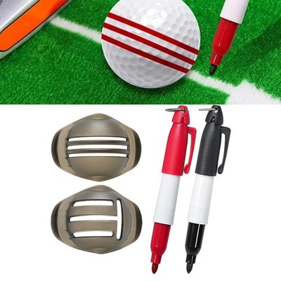2Pcs Golf Ball Marker Set Zubehör Linien Ausrichtung Kennzeichnung Werkzeug