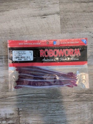 Roboworm 6  Straight Tail Qty 10  Morning Dawn