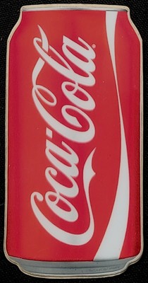 COCA COLA STICKER ''THE REAL THING'' 1 3/4 X 3 1/4'' GLOSSY THICK WATERPROOF 
