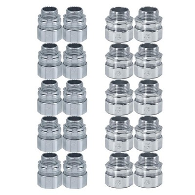Pack of 10 Steel Compression Fittings Spring Coils Conduit Connectors for Use