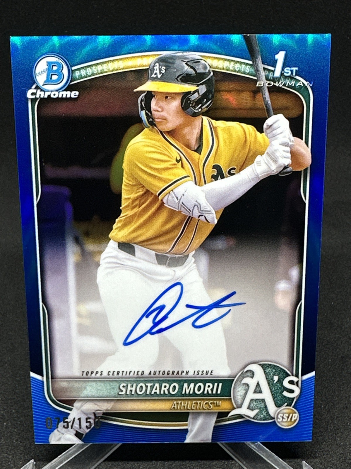 2025 1st Bowman Chrome Auto GRADEABLE Shotaro Morii True Blue Refractor 75/150