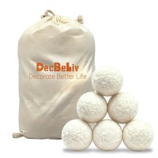 100% Pure New Zealand Wool Dryer Balls, 6Pack  Natural Fabric Softener Altern...