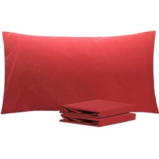 Microfiber Pillowcases King Size, Wrinkle Free, 2 Pack, 20x36, Red