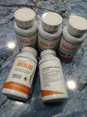 (5 Pack) AriaLief Nerve Support Brain & Cognitive Health Pills-- total 300 count