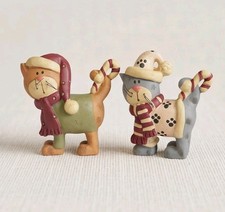 Blossom Bucket Two Christmas Cats Figurines 2...