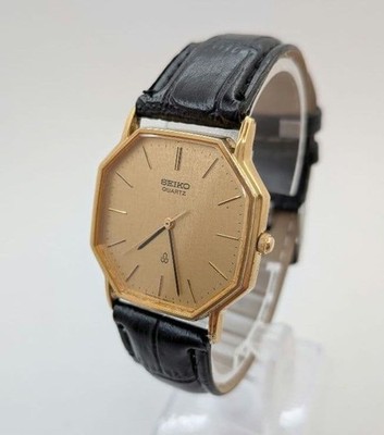 Vintage Seiko Chariot 6030 5590 Gold Octagon Quartz Mens Watch