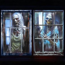 DIYASY 2 Pcs Halloween Window Cover, Scary Ghost 31.5 x 47.2 inches, horrible