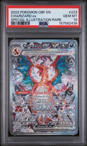 Pokémon TCG Obsidian Flames Charizard EX Card 223/197 Sir PSA 10 Gem Mint
