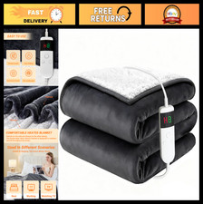 Heated Electric Blanket Full Size, Soft Flannel 72"x84", 10 Heat Levels, Auto Of