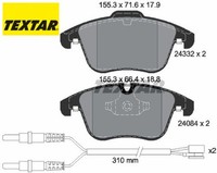 Textar 2433201 Bremsbelagsatz FüR Scheibenbremse Bremsbelagsatz