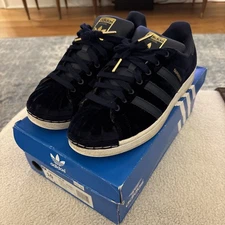 Adidas Originals Superstar Fashion Velvet Sneakers Navy Blue Gold Women’s 10