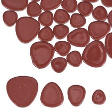 200g Pebble Ceramic Mosaic Tiles for Crafts Ceramic Tiles Pieces, Red Brown