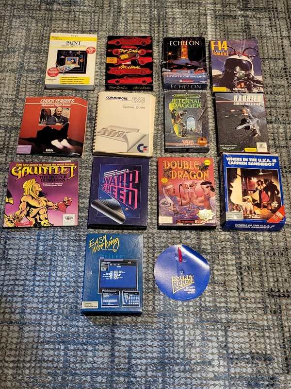 Vintage Commodore 64 C64 128 Box Game Boxes, Manuals & Accessories Only Lot