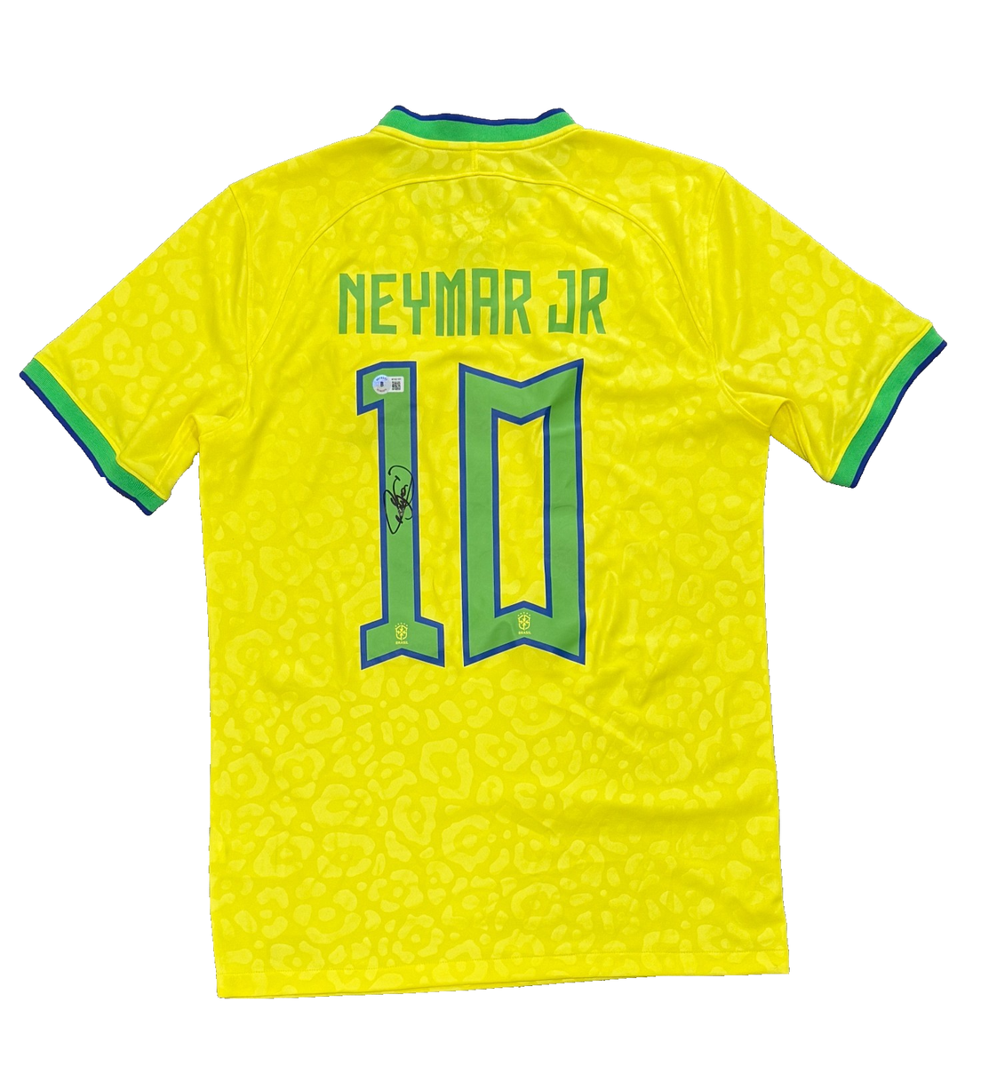 Neymar Jr. Signed 2022 World Cup Jersey Brazil Brasil Beckett BAS