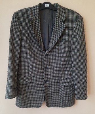 JOOP! Vintage 80s Blazer Zegna TROFEO Super 100s Wool Houndstooth Jacket Size 50