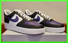 Custom Air Force 1 Military Black Purple Drip/Air Force 1 Custom Shoes NEW INBOX